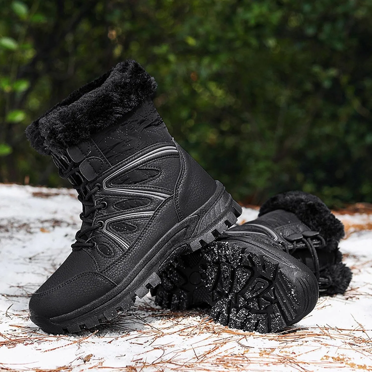 Womens Snow Boots Waterproof Winter Boots Outdoor Hiking Ankle Boot With Fur Lined Non Slip Warm Boots