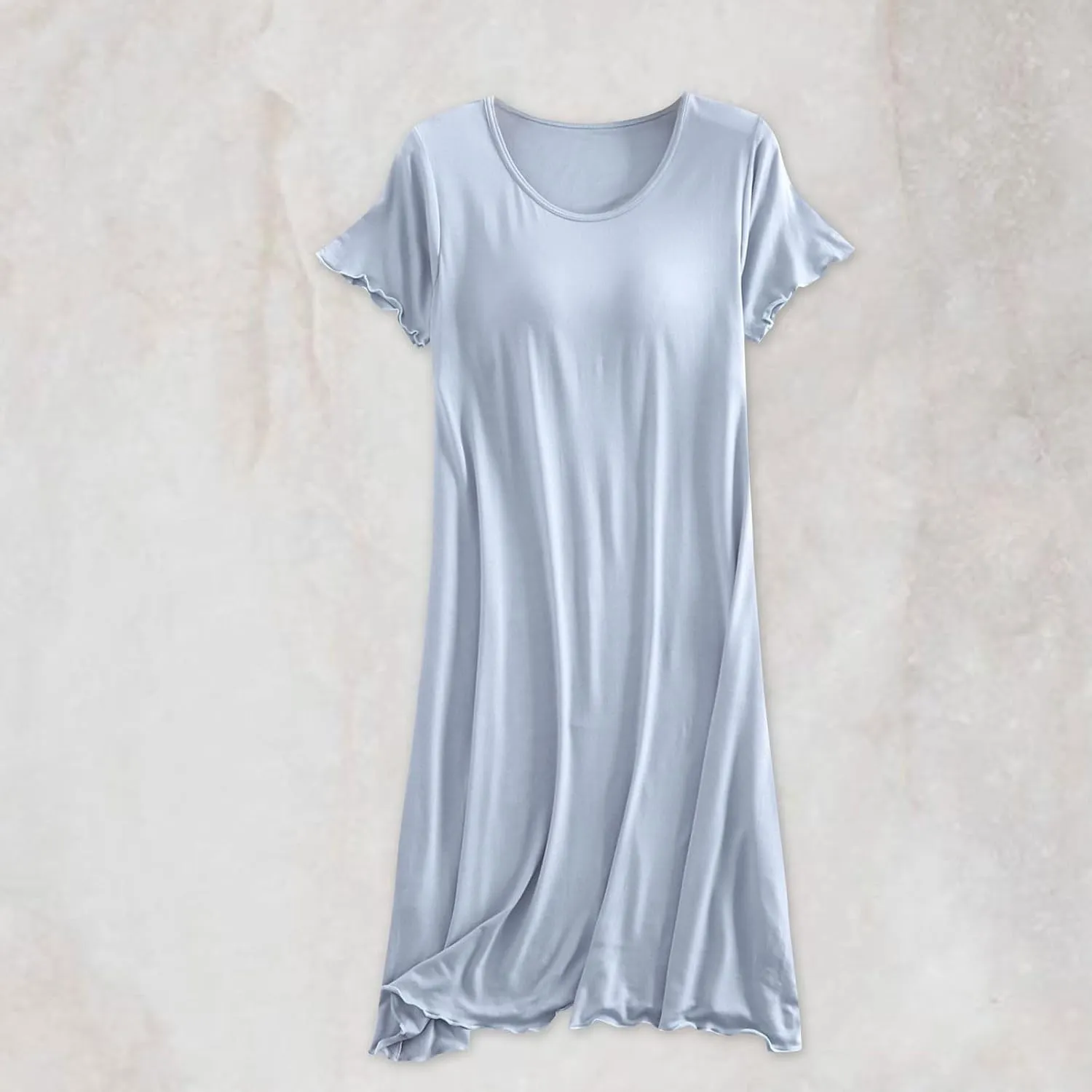 Womens Soft Nightgown Short Sleeve Nightshirt with Built in Bra Solid Sleepwear Comfy Loungewear Pajamas