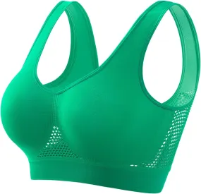 Womens Sports Bras 2024 Hollow Cool Breathable No Underwire Brassiere Comfy Thin Solid Yoga Underwear Liftup Air Bra