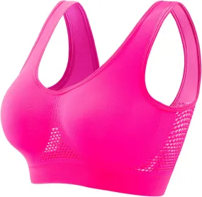 Womens Sports Bras 2024 Hollow Cool Breathable No Underwire Brassiere Comfy Thin Solid Yoga Underwear Liftup Air Bra