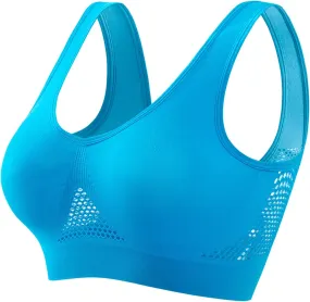 Womens Sports Bras 2024 Hollow Cool Breathable No Underwire Brassiere Comfy Thin Solid Yoga Underwear Liftup Air Bra