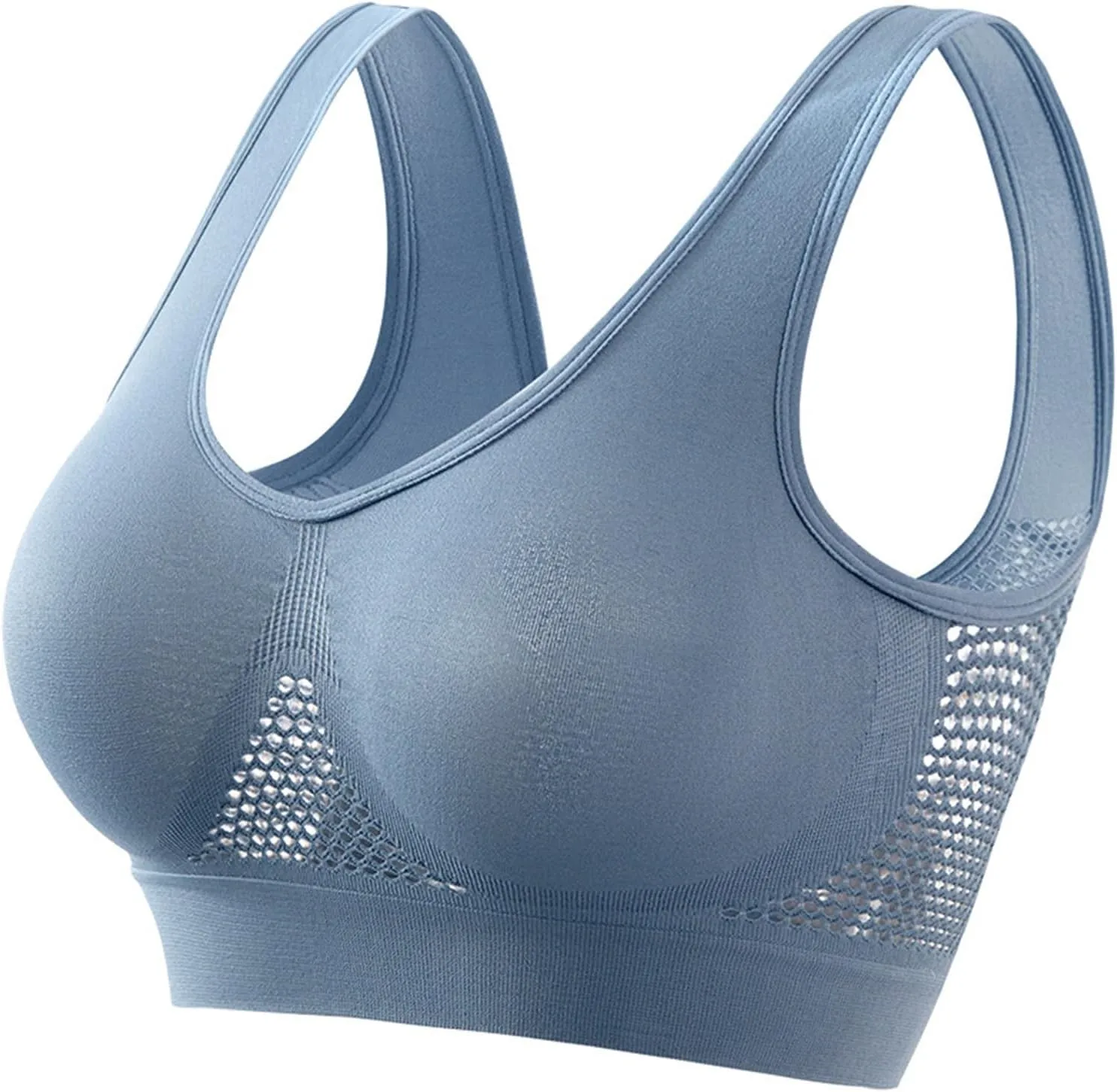 Womens Sports Bras 2024 Hollow Cool Breathable No Underwire Brassiere Comfy Thin Solid Yoga Underwear Liftup Air Bra