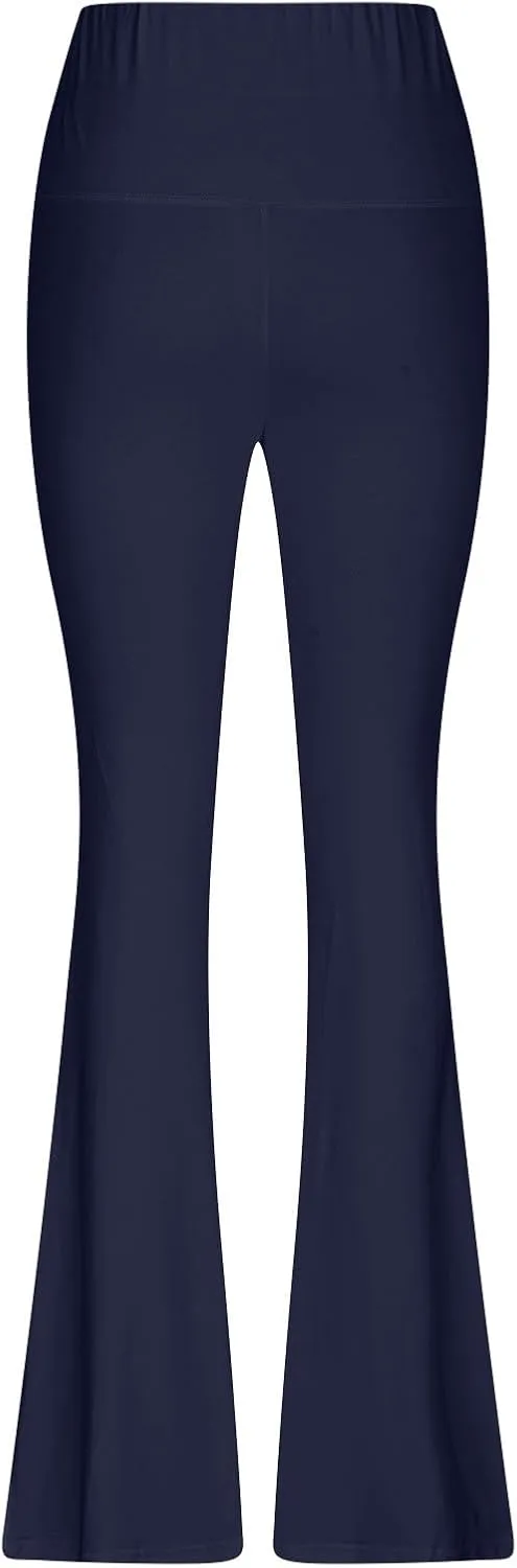 Womens Stretch Yoga Pants Tummy Control Flare Leggings High Waist Lounge Bell Pants Fitting Hip Shaping Tights