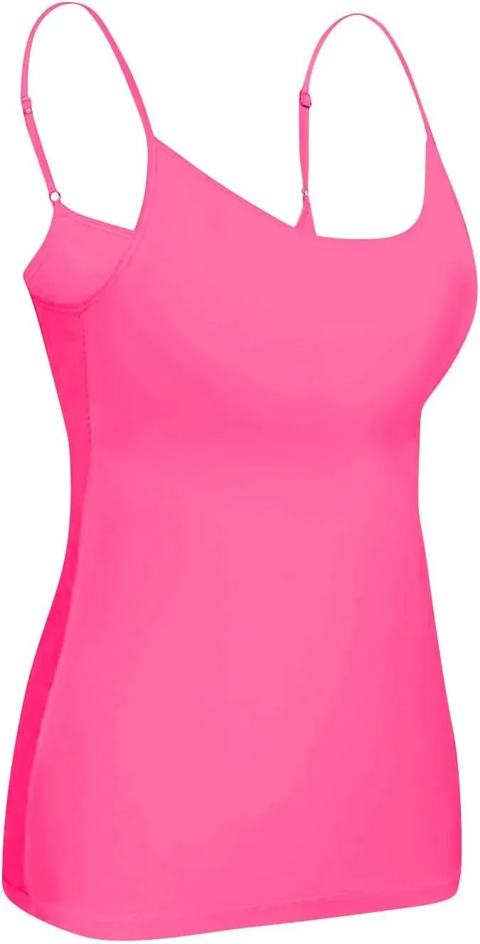 Womens Tank Tops with Built in Bras 2025 Casual Adjustable Spaghetti Strap Shelf Camisole Plus Size Padded Undershirts