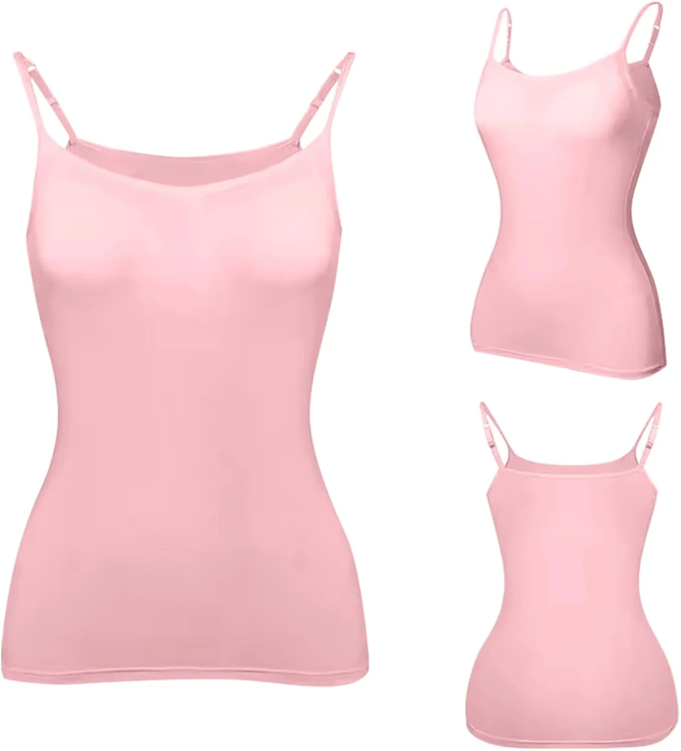 Womens Tank Tops with Built in Bras 2025 Casual Adjustable Spaghetti Strap Shelf Camisole Plus Size Padded Undershirts