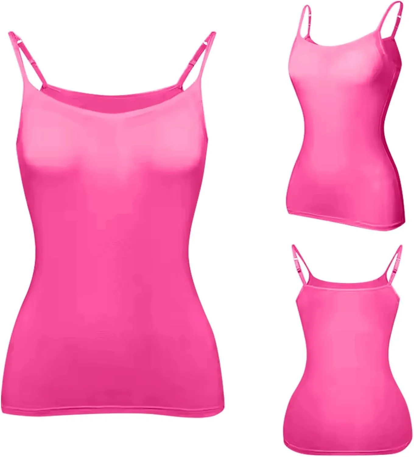 Womens Tank Tops with Built in Bras 2025 Casual Adjustable Spaghetti Strap Shelf Camisole Plus Size Padded Undershirts