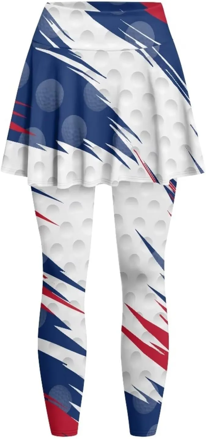 Womens Tennis Skirted Leggings with Pockets Athletic Skirts with Leggings Workout Active Golf Skort