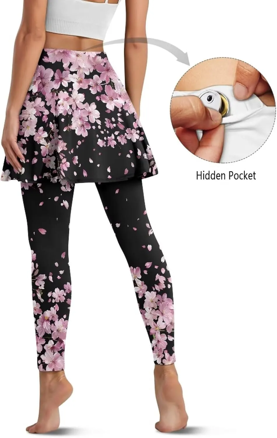 Womens Tennis Skirted Leggings with Pockets Athletic Skirts with Leggings Workout Active Golf Skort