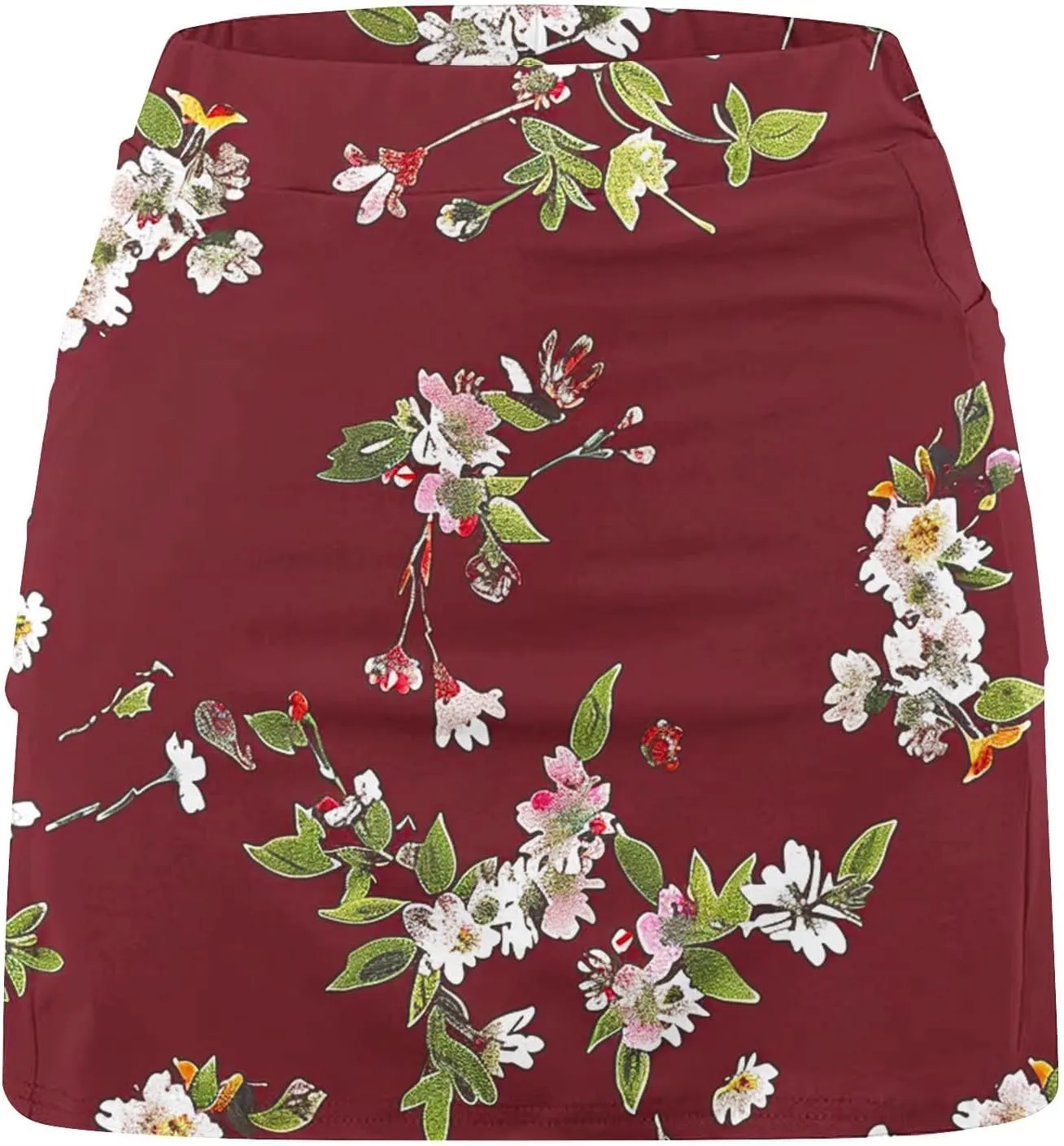 Womens Tennis Skorts Skirts with Built in Shorts Summer Sunflower Print Skirted Shorts Running Workout Skort