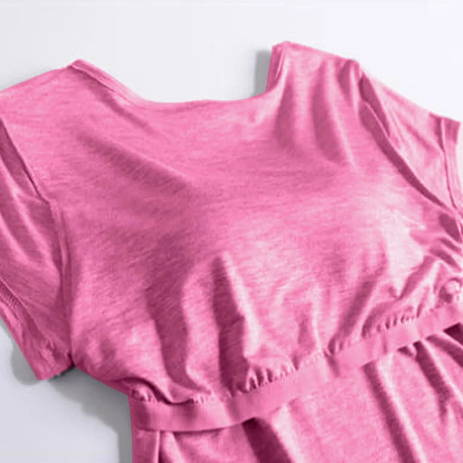 Womens Tops with Built in Bra Short Sleeve Modal Bra Basic Tees Yoga Tops Padded Tshirt Workout Sports Shirts Blouses