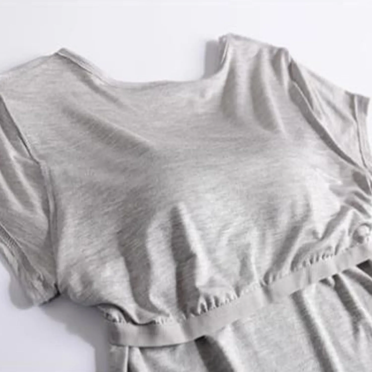 Womens Tops with Built in Bra Short Sleeve Modal Bra Basic Tees Yoga Tops Padded Tshirt Workout Sports Shirts Blouses