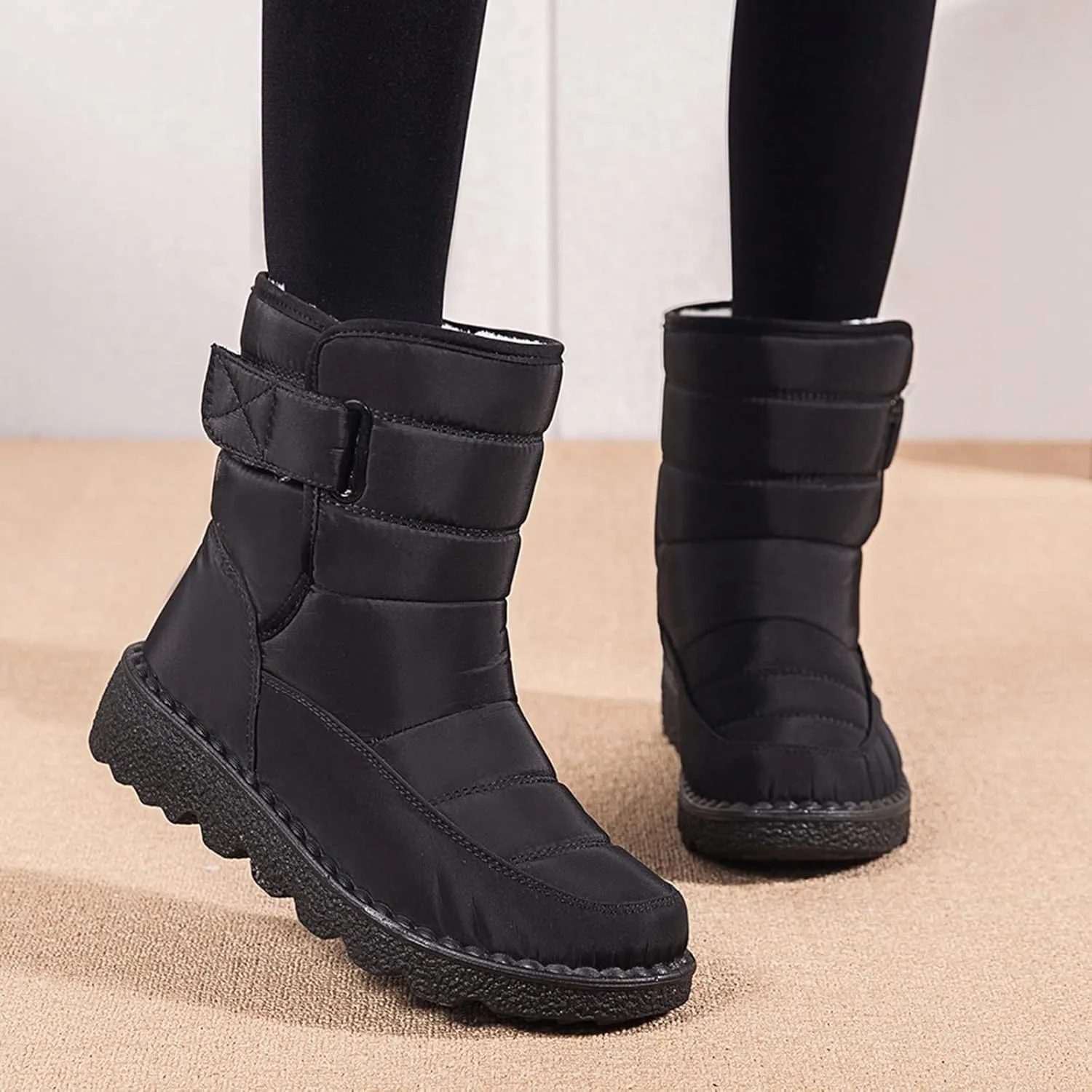 Womens Waterproof Winter Boots 10w Wide Calf Women's Winter Boots Waterproof Sexy Womens Wide Calf Pull on Snow Boots Womens Waterproof Boots Size 11 Womens Warm Winter Boots Wide Width