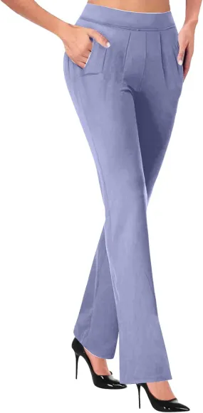 Work Pants for Womens High 2025 High Waist Dressy Pant Casual Stretch Yoga Pants Comfy Workout Business Trousers